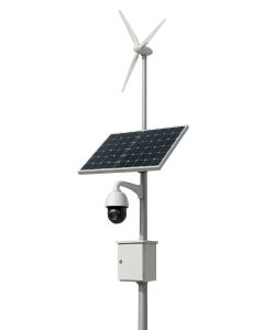 SP395-30X 8.0MP 4G PTZ control 30x zoom, no-glow IR LED waterproof outdoor real time video streaming solar CCTV camera with lithium ion battery and wind turbine